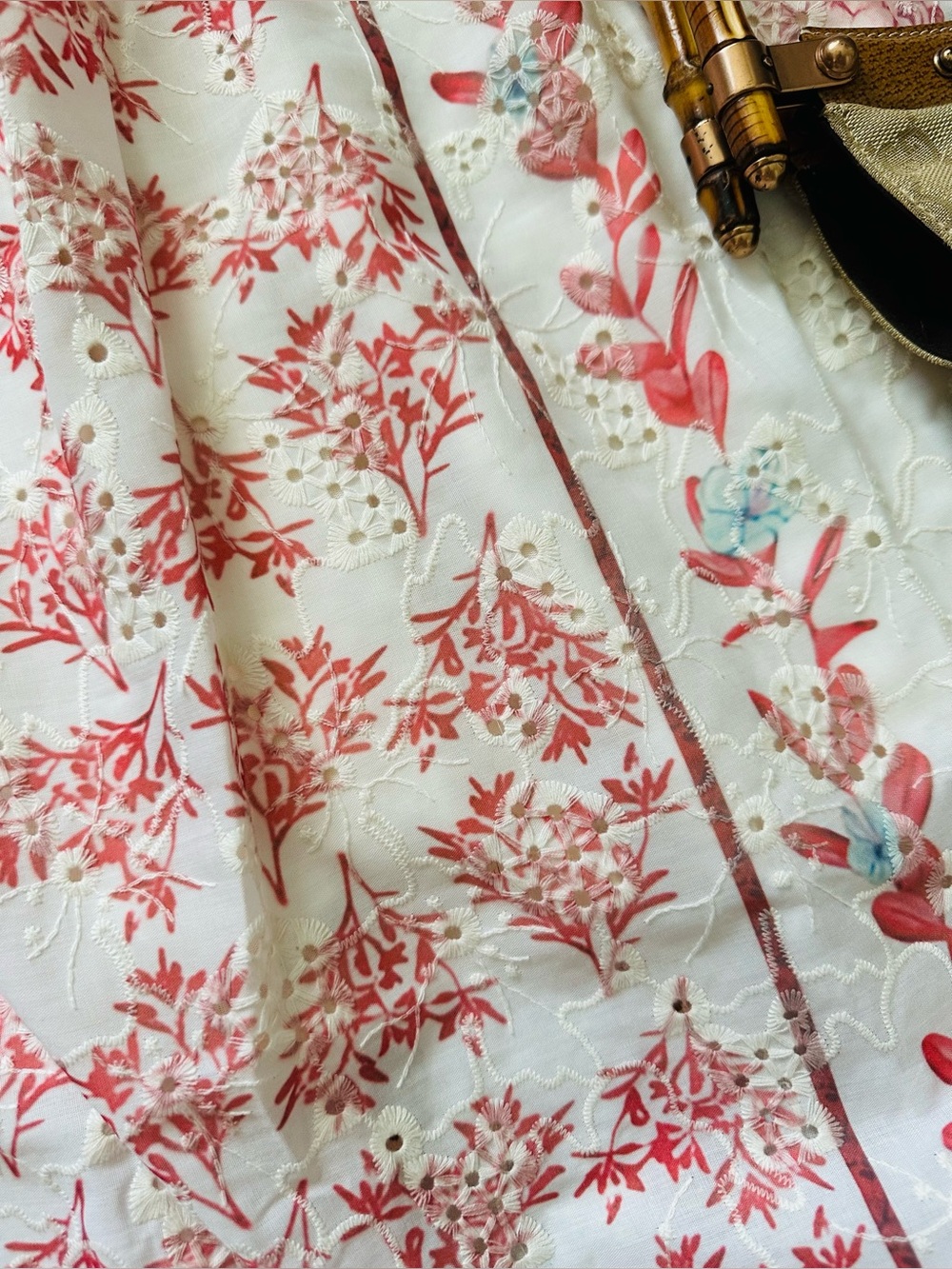 LOVE! NWT Americana Hydrangea Eyelet Ruffle Cotton Midi Dress Tuckernuck S M L - Picture 3 of 11
